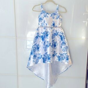 Girl's Floral Printed Dress Mikano Satin size 10